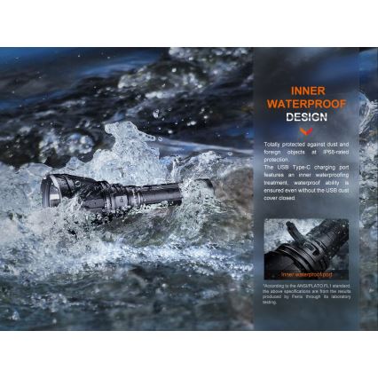 Fenix HT18R - LED Акумуляторний ліхтарик з регулюванням яскравості LED/1x21700 IP68 2800 лм 42 год. 5000 mAh