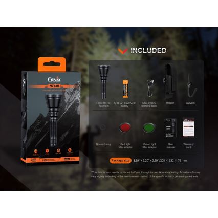 Fenix HT18R - LED Акумуляторний ліхтарик з регулюванням яскравості LED/1x21700 IP68 2800 лм 42 год. 5000 mAh