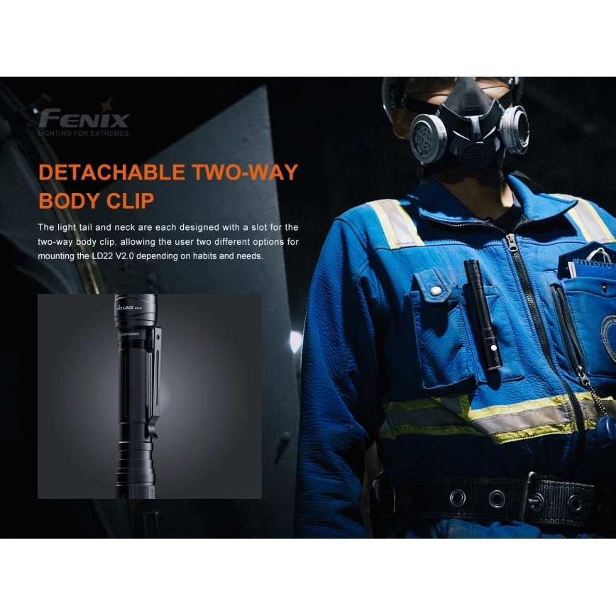 Fenix LD22V20 - Светодиодный аккумуляторный фонарик LED/USB IP66 800 lm 220 часов
