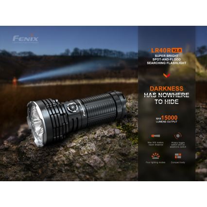 Fenix LR40RV20 - Світлодіодний акумуляторний ліхтарик LED/USB IP68 15000 лм 177 год. 5000 mAh