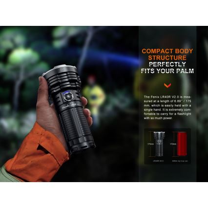 Fenix LR40RV20 - Світлодіодний акумуляторний ліхтарик LED/USB IP68 15000 лм 177 год. 5000 mAh