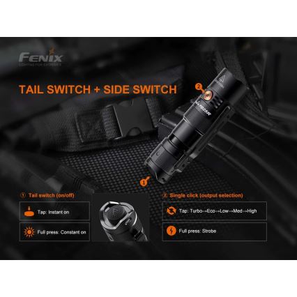 Fenix PD25R - Светодиодный аккумуляторный фонарь LED/USB/1xCR123A IP68 800 лм 70 ч 700 mAh