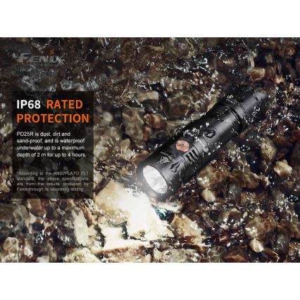 Fenix PD25R - Світлодіодний акумуляторний ліхтарик LED/USB/1xCR123A IP68 800 лм 70 год. 700 mAh