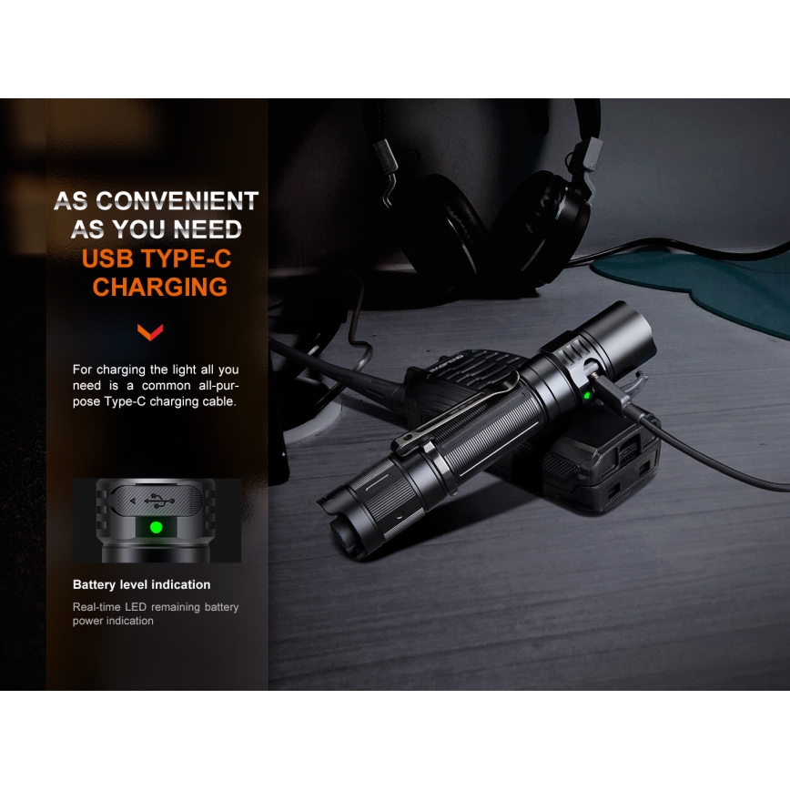 Fenix PD35R - Светодиодный аккумуляторный фонарь LED/USB/2xCR123A IP68 1700 лм 100 ч 3400 mAh