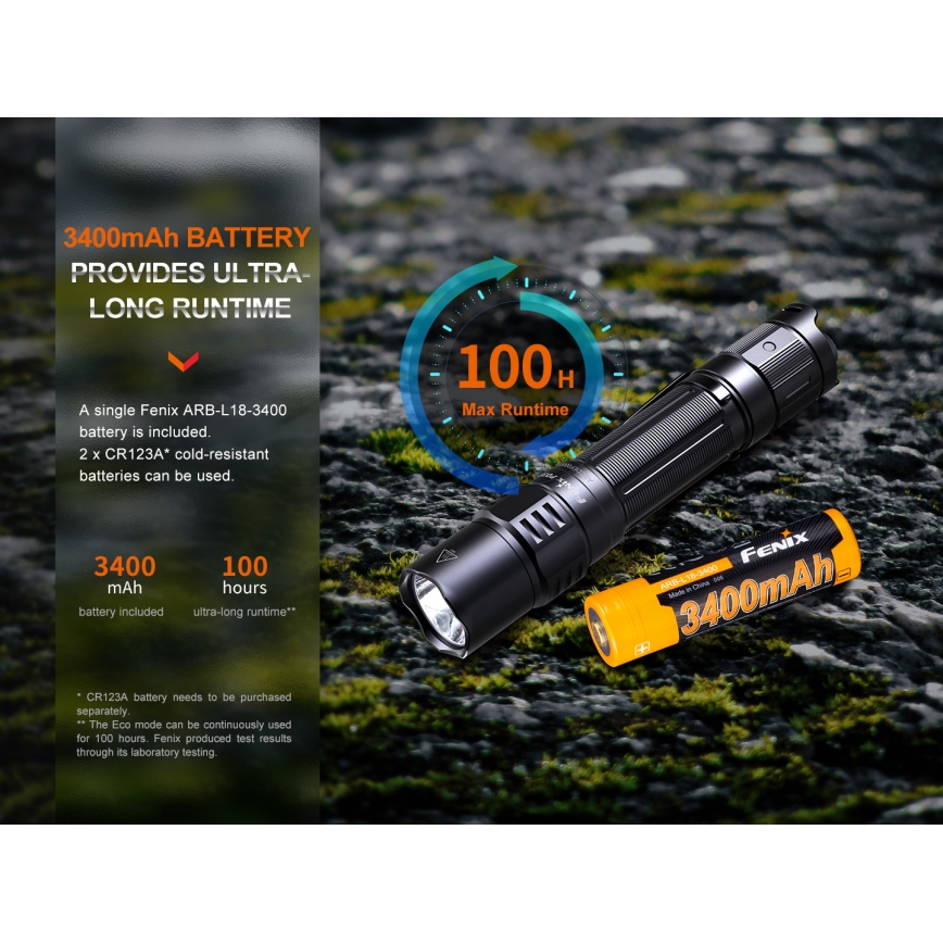 Fenix PD35R - Светодиодный аккумуляторный фонарик LED/USB IP68 1700 лм 100 ч