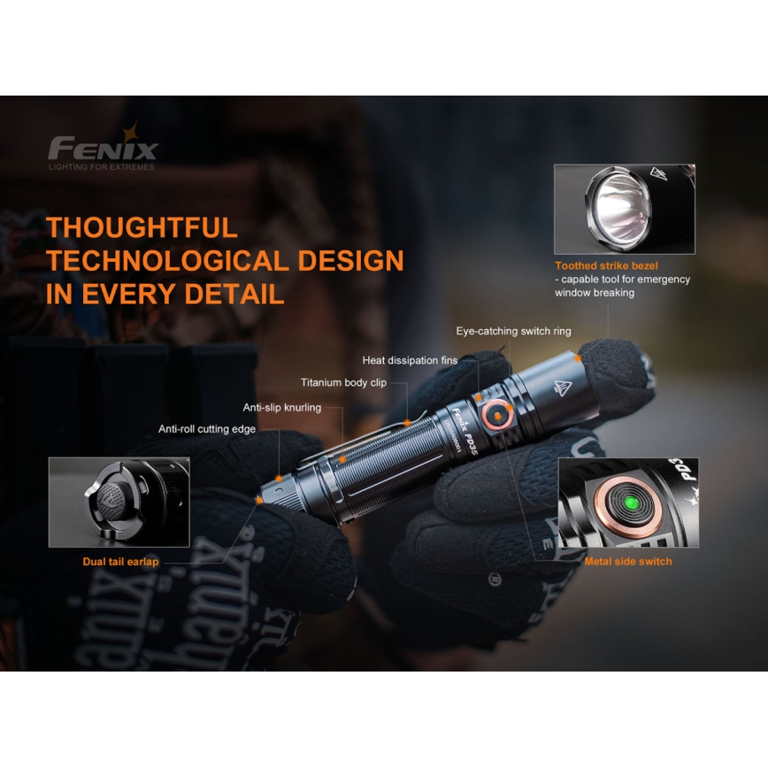 Fenix PD35V30 - Світлодіодний акумуляторний ліхтарик LED/USB/2xCR123A IP68 1700 лм 230 год. 2600 mAh