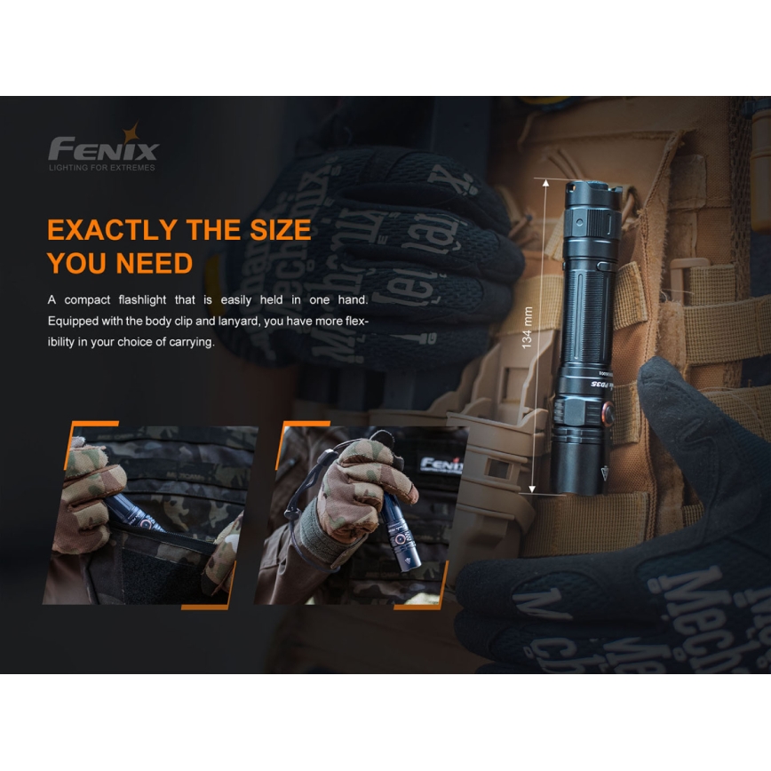Fenix PD35V30 - Світлодіодний акумуляторний ліхтарик LED/USB/2xCR123A IP68 1700 лм 230 год. 2600 mAh