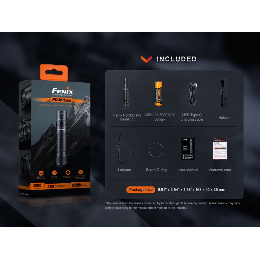Fenix PD36RPRO - LED Тактичний акумуляторний ліхтарик LED/USB IP68 2800 лм 42 год. 5000 mAh