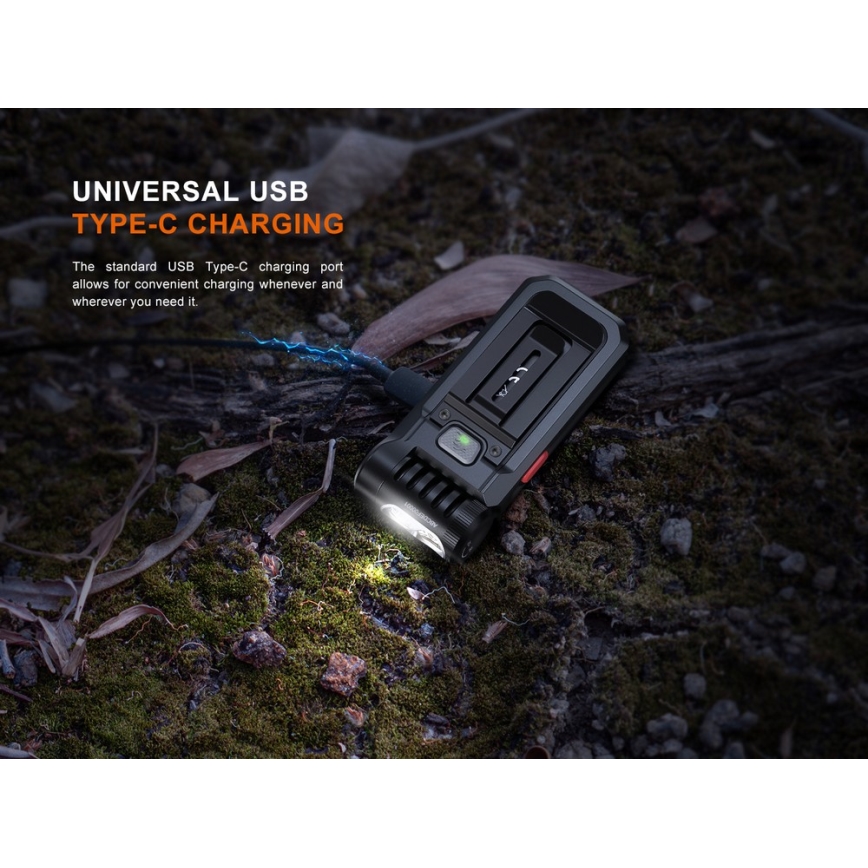 Fenix SW05RREDBLC - LED Акумуляторний ліхтарик з регулюванням яскравості LED/USB IPX6 150 лм 49 год чорний