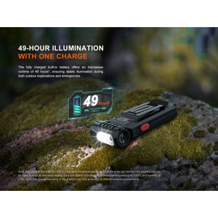 Fenix SW05RREDBLC - LED Акумуляторний ліхтарик з регулюванням яскравості LED/USB IPX6 150 лм 49 год чорний