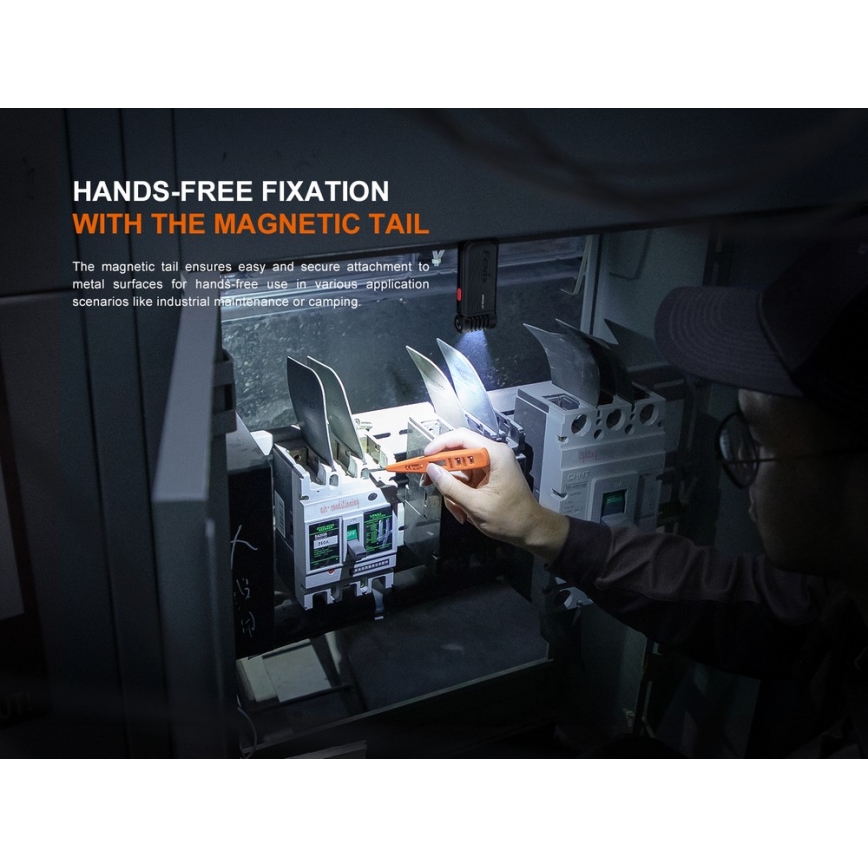Fenix SW05RREDBLC - Светодиодный аккумуляторный налобный фонарь с регулированием яркости LED/USB IPX6 150 лм 49 ч 700 mAh черный