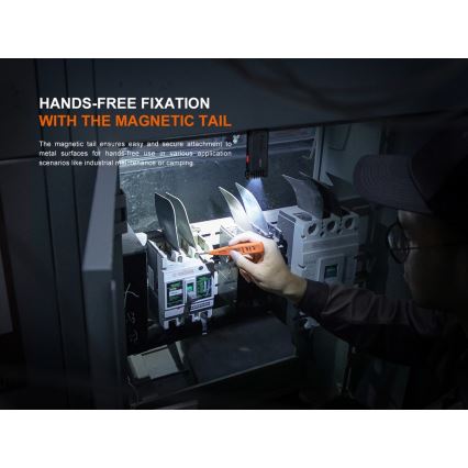 Fenix SW05RREDBLC - Светодиодный аккумуляторный налобный фонарь с регулированием яркости LED/USB IPX6 150 лм 49 ч 700 mAh черный