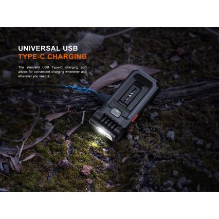 Fenix SW05RREDBLC - Светодиодный аккумуляторный налобный фонарь с регулированием яркости LED/USB IPX6 150 лм 49 ч 700 mAh черный