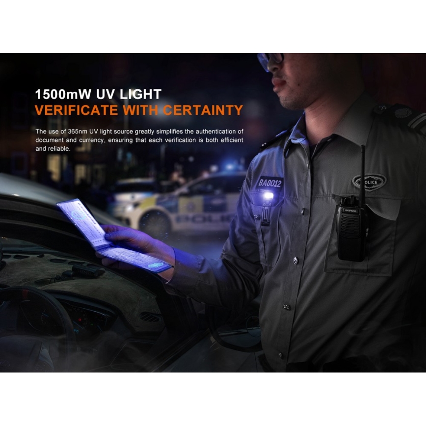 Fenix SW05RUVBLC - LED Акумуляторний ліхтарик з регулюванням яскравості LED/USB IPX6 150 лм 49 год чорний