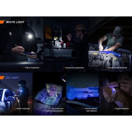 Fenix SW05RUVBLC - LED Акумуляторний ліхтарик з регулюванням яскравості LED/USB IPX6 150 лм 49 год чорний