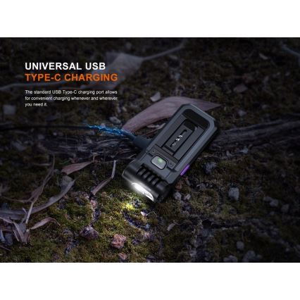 Fenix SW05RUVBLC - LED Акумуляторний ліхтарик з регулюванням яскравості LED/USB IPX6 150 лм 49 год чорний