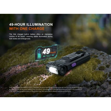 Fenix SW05RUVBLC - LED Акумуляторний ліхтарик з регулюванням яскравості LED/USB IPX6 150 лм 49 год чорний