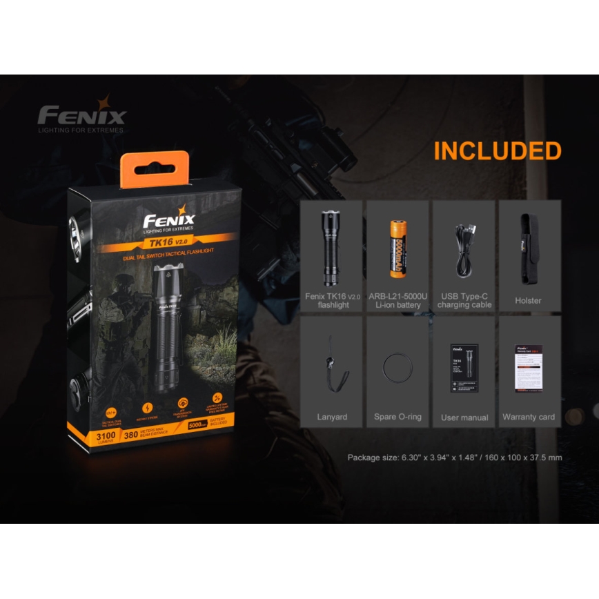 Fenix TK16V20 - Акумуляторний LED ліхтар LED/1x21700 IP68