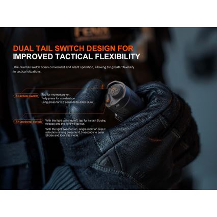 Fenix TK17BLK - светодиодный перезаряжаемый фонарь с регулируемой яркостью LED/USB 6000 mAh IP68 3600 лм 60 ч чёрный