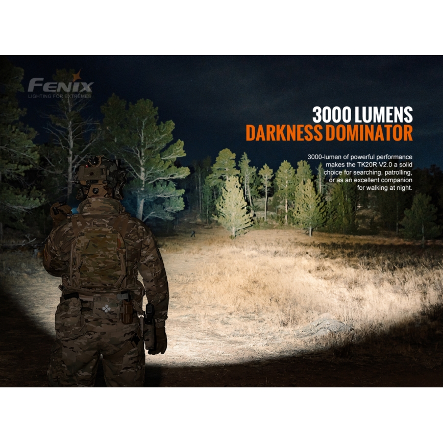 Fenix TK20RV20 - Светодиодный тактический аккумуляторный фонарь LED/USB IP68 3000 лм 48 часов