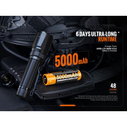 Fenix TK20RV20 - Светодиодный тактический аккумуляторный фонарь LED/USB IP68 3000 лм 48 часов