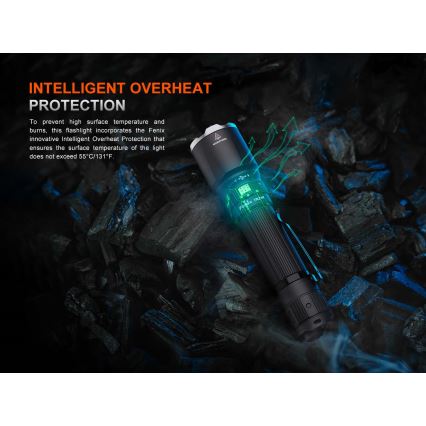 Fenix TK21RBLK - перезаряджуваний LED-ліхтар з регульованою яскравістю, LED/USB, 6000 mAh, IP68, 3600 лм, 72,5 год, чорний