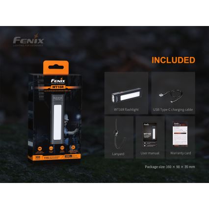 Fenix WT16R - Акумуляторний LED ліхтар 2xLED/USB IP66