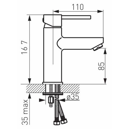 FERRO - Змішувач для умивальника + донний клапан FIESTA блискучий хром
