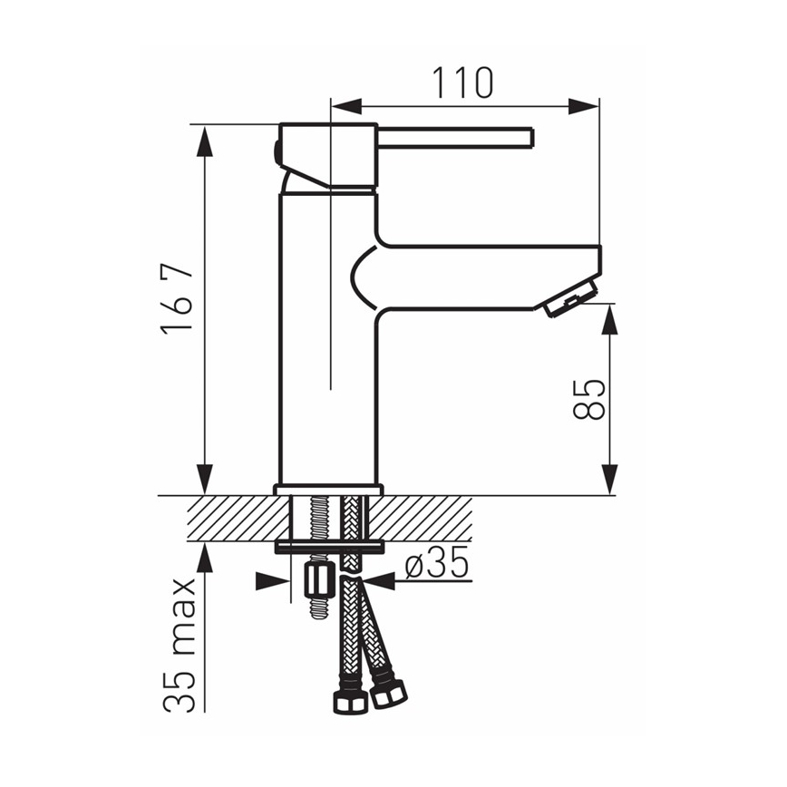 FERRO - Змішувач для умивальника + донний клапан FIESTA блискучий хром