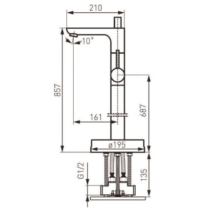 FERRO - Комплект для отдельно стоящей ванны с смесителем FIESTA, глянцевый хром