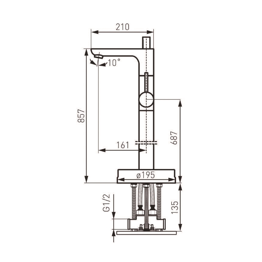 FERRO - Комплект для отдельно стоящей ванны с смесителем FIESTA, глянцевый хром