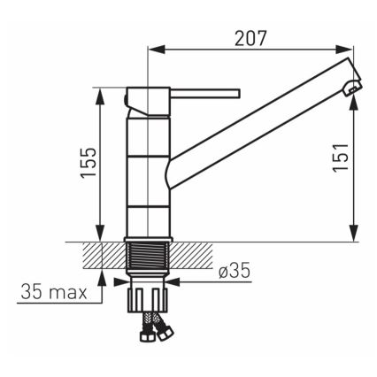 FERRO - Кухонный смеситель FIESTA, глянцевый хром