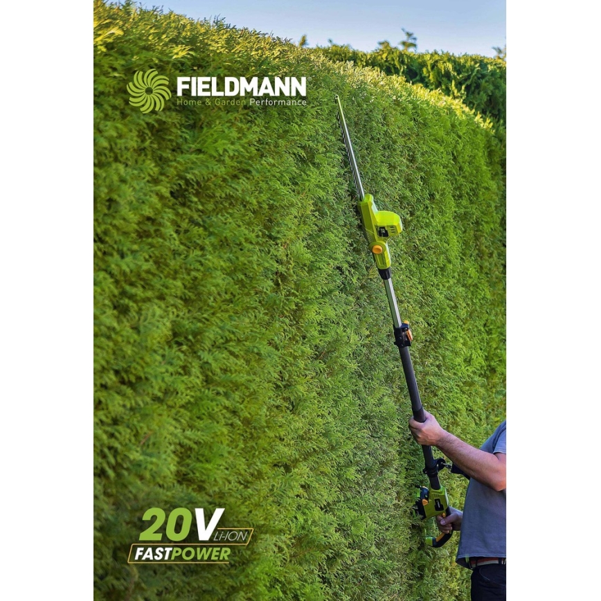 Fieldmann - Акумуляторні телескопічні ножиці для живоплоту 20В