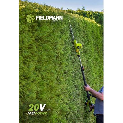 Fieldmann - Аккумуляторные телескопические ножницы для живой изгороди 20V