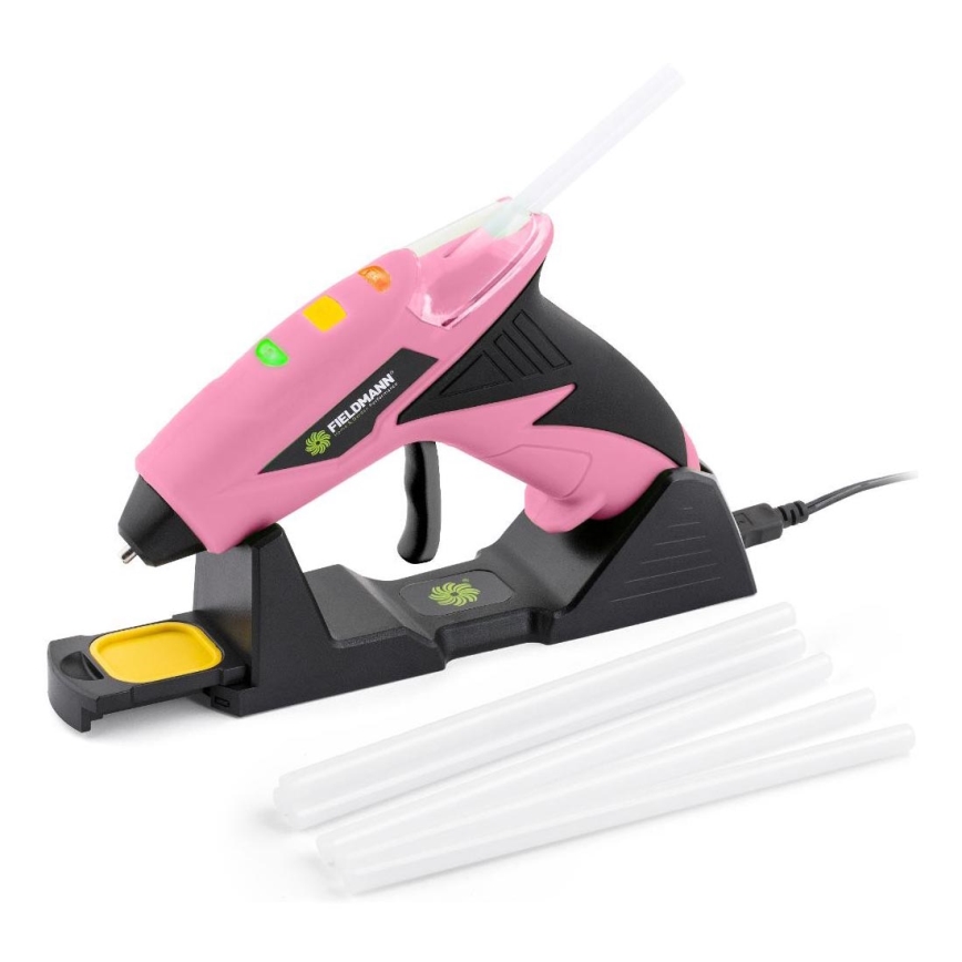 Fieldmann - Аккумуляторный клеевой пистолет 4V 1500 mAh розовый