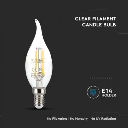 Філаментна світлодіодна лампа E14/4W/230V 3000K