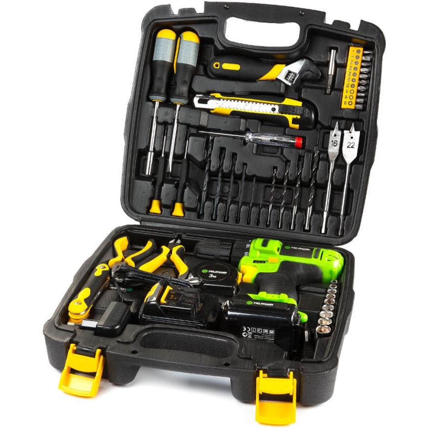 Філдманн - акумуляторний дриль з комплектом аксесуарів 12 В 1300 мА·год