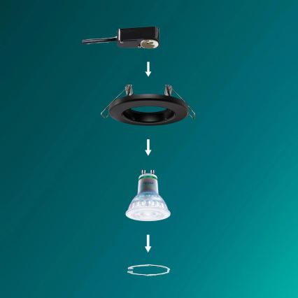 Philips - LED RGBW вбудований точковий світильник PERIDOT з регулюванням яскравості 1xGU10/6,5W/230V 2700-6500K чорний