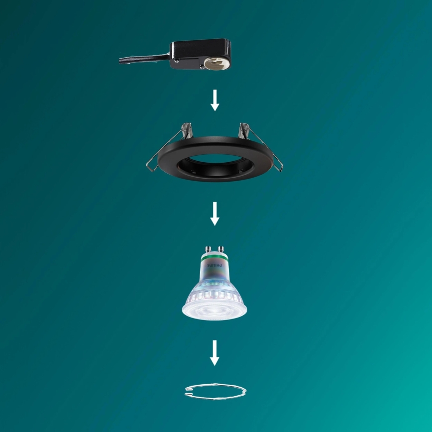 Philips - LED RGBW вбудований точковий світильник PERIDOT з регулюванням яскравості 1xGU10/6,5W/230V 2700-6500K чорний
