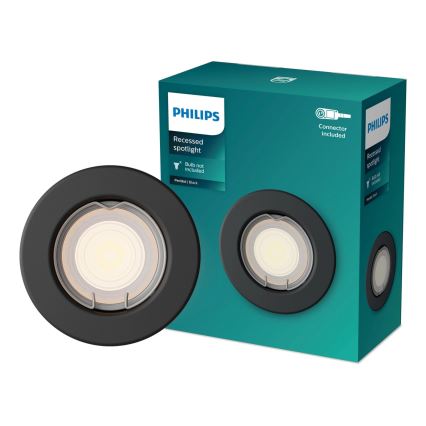 Philips - LED RGBW вбудований точковий світильник PERIDOT з регулюванням яскравості 1xGU10/6,5W/230V 2700-6500K чорний