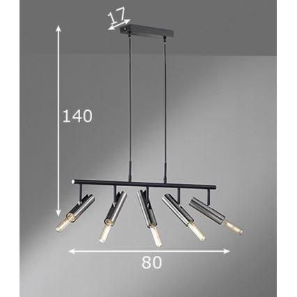 Fischer & Honsel 60369 - Люстра на тросе DEAN 5xE27/25W/230V
