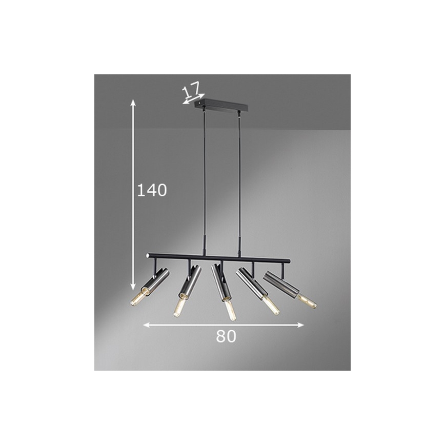 Fischer & Honsel 60369 - Люстра на тросе DEAN 5xE27/25W/230V