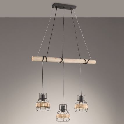 Fischer & Honsel 60798 - Підвісна люстра STRAW 3xE27/40W/230V