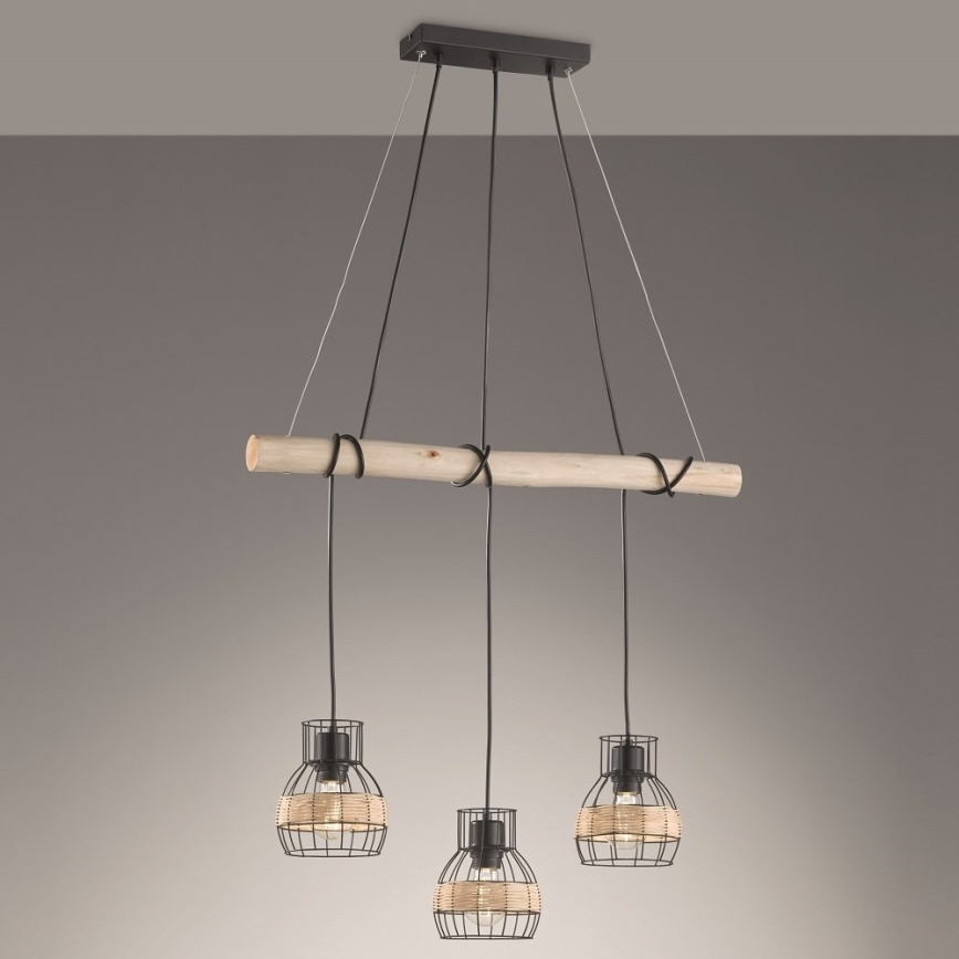 Fischer & Honsel 60798 - Підвісна люстра STRAW 3xE27/40W/230V