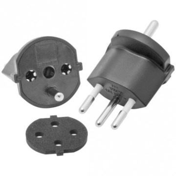 Фиксированный адаптер для Швейцарии SCHUKO/J 230В IP44 черный