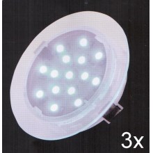 Fulgur 21072 - НАБІР 3x Вбудований стельовий LED світильник для ванної ELESPOT 1xLED/0,7W/230V IP44