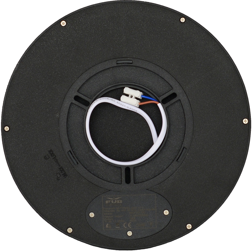 Fulgur 41811 - Стельовий LED світильник NOMY LED/18W/230V 3000/4000/6000K IP40 діаметр 23 см чорний