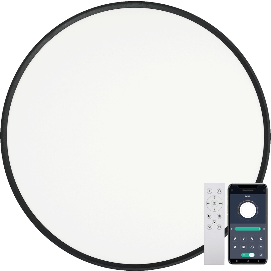 Fulgur s-43042 - Димований LED стельовий світильник NOMY-RC LED/50W/230V 3000/4000/6500K діам. 60 см IP40 чорний + пульт дистанційного керування