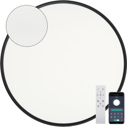 Fulgur s-43059 - LED стельовий світильник NOMY з регулюванням яскравості, LED/50W/230V, 3000-6500K, Ø 60 см, UGR19, IP40, Wi-Fi, чорний + пульт дистанційного керування