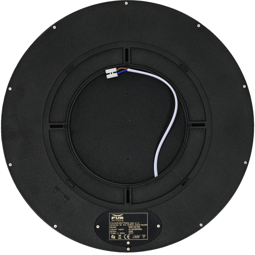 Fulgur з-42589 - Світлодіодний стельовий світильник з датчиком руху NOMY-S LED/32W/230V 3000/4000/6000K IP40 діаметр 40 см чорний
